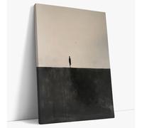 AKINDA Art Gallery - Quadro con Cornice 90 x 120 cm - Tra luce e oscurità - Bianco e Nero - Etereo - Quadro Moderno Soggiorno - Immagini AI - Idea Regalo per Arredo Casa
