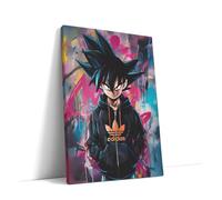 AKINDA Art Gallery - Quadro Moderno 90 x 120 cm - Goku with Black Hoodie - Dragon Ball Z - Sfondo Graffiti - Quadro Cucina - Pop Art - Idea Regalo per Arredo Casa