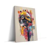 AKINDA Art Gallery - Stampa da Parete 90 x 120 cm - Cyborg Multicolore - Colori Colanti - Abstract Space - Quadro Cucina - Stile Graffiti - Idea Regalo per Arredo Casa
