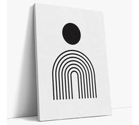 AKINDA Art Gallery - Stampa su Tela 30 x 40 cm - Forma Geometrica Astratta - Nero e Bianco - Illustrazione Geometrica - Arredo Bar - Arte Moderna - Idea Regalo per Arredo Casa