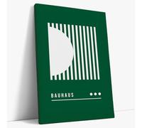 AKINDA Art Gallery - Stampa su Tela 50 x 70 cm - Geometria Verde - Verde - Stile Bauhaus - Arredo Casa - Arte moderna - Idea Regalo per Arredo Casa