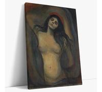 AKINDA Art Gallery - Stampa su Tela 60 x 80 cm - Madonna - Edvard Munch - Espressionismo - Quadro Camera da Letto - Femminilità - Idea Regalo per Arredo Casa