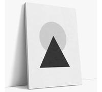 AKINDA Art Gallery - Stampa su Tela 60 x 80 cm - Piramide Sfumata - Nero e Bianco - Arte Geometrica Astratta - Arredo Bar - Arte Moderna - Idea Regalo per Arredo Casa
