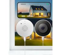 AKINGUAR 3MP Telecamera da Finestra, 2K Telecamera Wi-Fi Interno, Videocamera di Sorveglianza, Visione Notturna A Colori, Rilevamento di Persone/Veicoli, Installazione Facile e Rapida, 2 Pezzi