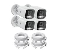 AKINGUAR 4 Pezzi 5MP Add-on Telecamera Esterno PoE, IP Camera Videocamera con Rilevamento di Volti/Persone/Veicoli, Audio Bidirezionale, 30M Visione Notturna a Colori, Funziona NVR