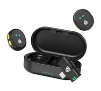 AKINGUAR Microfono Lavalier Wireless, Microfono Wireless, Professionali Audio, 48kHz 24 Bit, 200M, Riduzione del Rumore, Plug-Play per Registrazione Video, Live stream, Interviste, Vlog