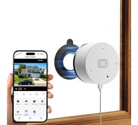 AKINGUAR Telecamera da Finestra 2K 3MP, Telecamera Interno Wi-Fi 2.4G & 5GHz, Videocamera di Sorveglianza, Visione Notturna A Colori, Rilevamento di Persone/Veicoli, Anti-Riflesso, Registrazione 24/7