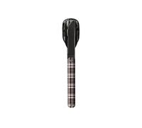 Akinod Posate dritte eleganti gourmet con inserto magnetico (coltello, forchetta e cucchiaio) - magnetic straight cutlery 12H34 mod.BLACK MIRROR Tartan Rouge