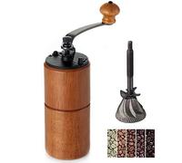 Akirakoki, macinacaffè manuale in legno con macina in ghisa, manovella di grande capacità, portatile, da viaggio, campeggio, regolabile (legno marrone)