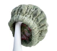 AKISS Cuffia per capelli da donna a base di semi di lino, portatile, per microonde, per la cura dei capelli (verde pisello, rosa, L)
