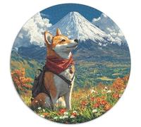 Akita Dog - Puzzle a cerchio rotondo, 1000 pezzi, per adulti e bambini, motivo geometrico, grazioso sollievo difficile, 1000 pezzi (67,5 x 67,5 cm)