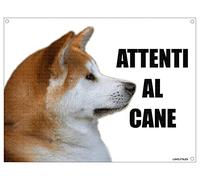 AKITA INU attenti al cane mod 1 TARGA cartello IN METALLO (20X30)