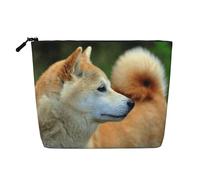 Akita Inu Bokeh Animali Cani Akita Inu, Borsa per cosmetici in lino sintetico Borsa per trucco Borsa da viaggio portatile