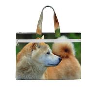 Akita Inu Bokeh Animali Cani Akita Inu,Borsa portadocumenti in tela con cerniera, borsa a mano, valigetta per scuola e ufficio
