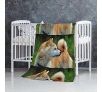Akita Inu Bokeh Animali Cani Akita Inu,Coperta morbida, calda, anti-pilling, in flanella, peluche, 76 x 127 cm
