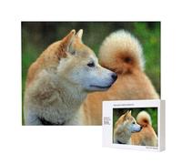 Akita Inu Bokeh Animali Cani Akita Inu,Puzzle in legno da 500 pezzi, gioco di famiglia, puzzle per adulti e adolescenti, decorazioni per la casa