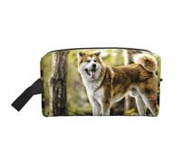 Akita Inu nella foresta Animali domestici Cani HDR Estate Akita, Borsa per il trucco Borsa per cosmetici Borsa da viaggio portatile da viaggio Borsa per trucco Organizer