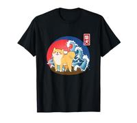 Akita Shiba Inu Cane del Giappone Kanagawa Grande Onda Tramonto Maglietta