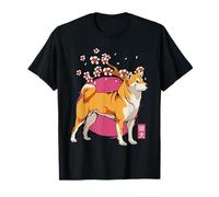 Akita Shiba Inu Dog Inu Fiore giapponese Sakura Fiore Maglietta