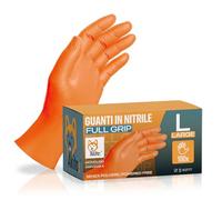 AKITAInk 100 Guanti Nitrile Diamond 8,5g Extra Resistenti - Full Grip con Finitura Diamantata, Heavy Duty, Guanti da lavoro aderenti e antiscivolo - 2 Confezioni da 50 PZ Totale 100 PZ (L)