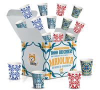 AKITAInk 1000 Bicchierini Caffè Carta 75ml - Design Maiolika, Maiolica Costiera