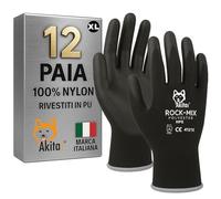 AKITAInk 12 Paia Guanti da Lavoro protettivi in fibra di nylon con rivestimento in poliuretano Resistenza all'Abrasione e Multiuso (XL / 10)