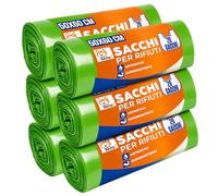 Akitaink 120 Sacchi Nettezza 50x60 cm con Legacci, Sacchetti Spazzatura Verdi Antiforo per Uso Domestico e Professionale