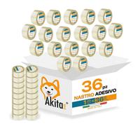 Akitaink 36 pz Nastro Adesivo Trasparente 50x66mt Silenzioso