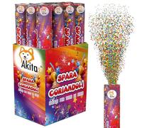Akitaink - 4 Cannoni Tubo Spara Coriandoli colorati 60 CM ad Aria Compressa: Effetto Magico per Feste, Matrimoni Occasioni Speciali per Festeggiare una Laurea, Baby Shower, Compleanno