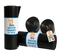 Akitaink 40 Sacchi Spazzatura Grandi 90x120 Trasparenti Neri Super Resistenti