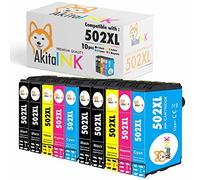AkitaINK 502XL Cartucce Compatibili per Epson 502 XL Multipack per Expression Home XP-5100 XP-5150 XP-5105 XP-5155 e WF-2860DWF WF-2865DWF WF-2880DWF WF-2885DWF (4 Nero 2 Ciano 2 Magenta 2 Giallo)