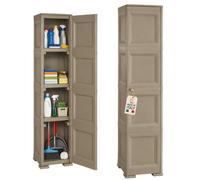 AKITAInk Armadio Multiuso o Colonnina Contenitore 4 Moduli Wengé 40x43x164 cm, Ideale per Bagno, Lavanderia, Ripostiglio e Casa
