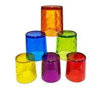 AKITAInk Bicchieri acqua vetro colorati Set 6 Bicchieri, 6 pezzi, Vetro, Multicolore (6 BICCHIERI MODELLO GIOIA)