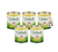 Akitaink Candele Profumate alla Citronella per Esterni, 5 Pezzi | Barattolo di Carta, Fondo e Coperchio in Alluminio, Per Giardino ed Eventi