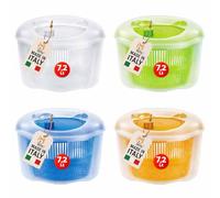 AKITAInk Centrifuga Insalata 7,2L - Asciuga Verdura con Cestello e Contenitore Trasparente, Diametro 29 cm, Colori Assortiti, Ideale per Lavare e Asciugare Verdure