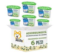 AkitaInk Deumidificatori Profumati per Ambienti - Set da 6 Pezzi Assorbiumidità per Casa, Bagno e Armadi, Azione Antiumidità e Deodorante - Disponibili in Diverse Fragranze (Gelsomino)