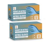 AKITAInk Guanti in Nitrile Blu senza polvere, senza lattice - Ipoallergenici, Resistenti, Ideali per Ambiti Medici e Alimentari per Estetisti, Tatuatori, Ambiti Medici, guanti per alimenti (200, M)
