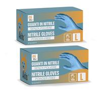 AKITAInk Guanti in Nitrile Blu senza polvere, senza lattice - Ipoallergenici, Resistenti, Ideali per Ambiti Medici e Alimentari per Estetisti, Tatuatori, Ambiti Medici, guanti per alimenti (200, L)