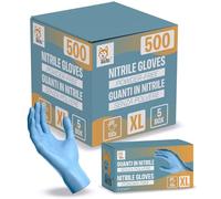 AKITAInk Guanti in Nitrile Blu senza polvere, senza lattice - Ipoallergenici, Resistenti, Ideali per Ambiti Medici e Alimentari per Estetisti, Tatuatori, Ambiti Medici, guanti per alimenti (500, XL)