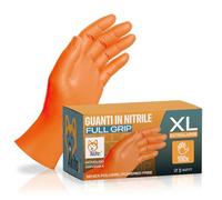 AKITAInk Guanti Nitrile Diamond 8,5g Extra Resistenti - 100 PZ (2 Confezioni da 50) - Full Grip con Finitura Diamantata, Heavy Duty - Guanti da Lavoro Aderenti e Antiscivolo (XL)