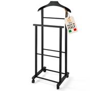 AKITAInk Indossatore Appendiabiti Da Camera, Ambrogio - Servo Muto in Legno di Faggio Made in Italy: Eleganza e Funzionalità per la Tua Camera (NERO)
