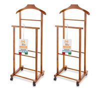 AKITAInk Indossatore Appendiabiti Da Camera, Ambrogio - Servo Muto in Legno di Faggio Made in Italy: Eleganza e Funzionalità per la Tua Camera (2 PZ NOCE)