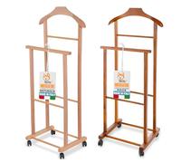 AKITAInk Indossatore Appendiabiti Da Camera, Ambrogio - Servo Muto in Legno di Faggio Made in Italy: Eleganza e Funzionalità per la Tua Camera (1 NOCE 1 NATURALE)
