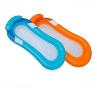 Akitaink Materassino Gonfiabile Mare con Cuscino | Rete Sospesa, 167x85 cm, Portata 113 Kg, Blu o Arancione | Piscina, Lago, Relax Estivo, Relax in Piscina - Ideale Come Amaca Da Mare