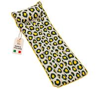 Akitaink Materassino Mare Gonfiabile Leopard 183x69 cm | 5 Tubi Multicolor Leopardato con Cuscino Integrato | Portata 90 kg