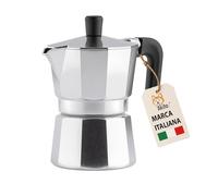 AKITAInk Moka in Alluminio Nero - Caffettiera Espresso Antigoccia con Guarnizione in Silicone e Manico Ergonomico, Design Elegante, Caffè dal Gusto Autentico Ogni Giorno (Nero, 3 Tazze)