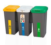 Akitaink Pattumiera Differenziata 3 Scomparti 75L Akirock