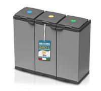 Akitaink Pattumiera per Raccolta Differenziata - Tris Contenitori 102x39.5x85cm