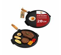 Akitaink Piastra Grill Double Tonda 28 cm Antiaderente Alluminio