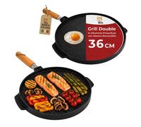 Akitaink Piastra Grill Double Tonda 36 cm Antiaderente Alluminio